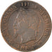 FRANCE, Napoléon III, Centime, 1862, Strasbourg, KM #795.2, AU(55-58), Bronze, G