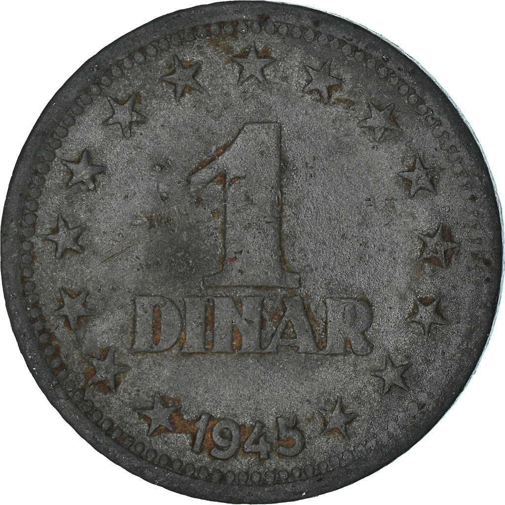 Coin, Yugoslavia, Dinar, 1945, VF(30-35), Zinc, KM:26