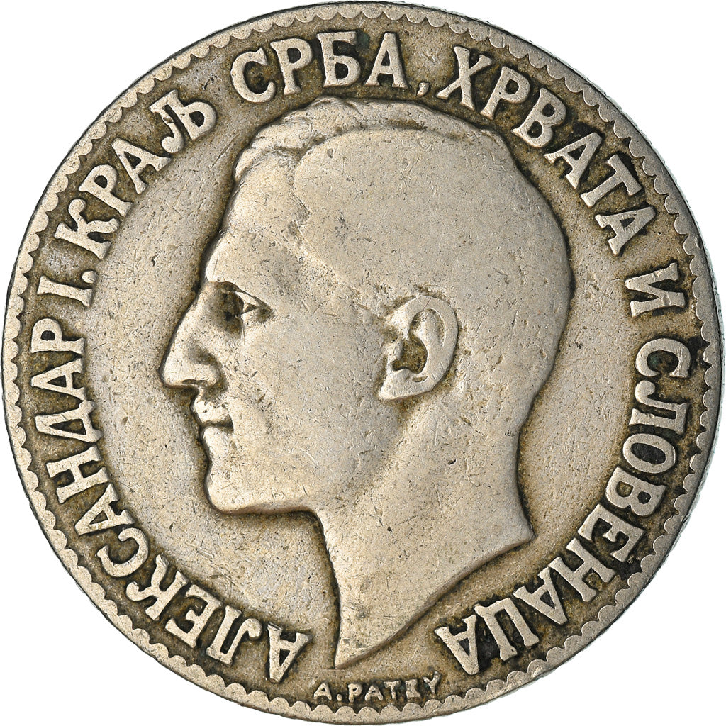 Coin, Yugoslavia, Alexander I, 2 Dinara, 1925, VF(30-35), Nickel-Bronze, KM:6