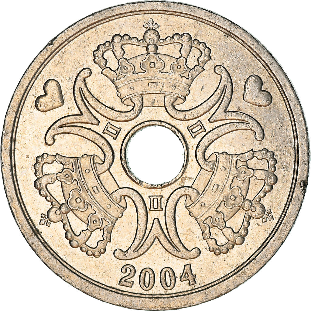 Moneta, Danimarca, Margrethe II, 2 Kroner, 2004, Brondby, BB, Rame-nichel