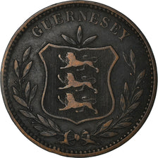 Coin, Guernsey, 8 Doubles, 1889, Heaton, Birmingham, EF(40-45), Bronze, KM:7
