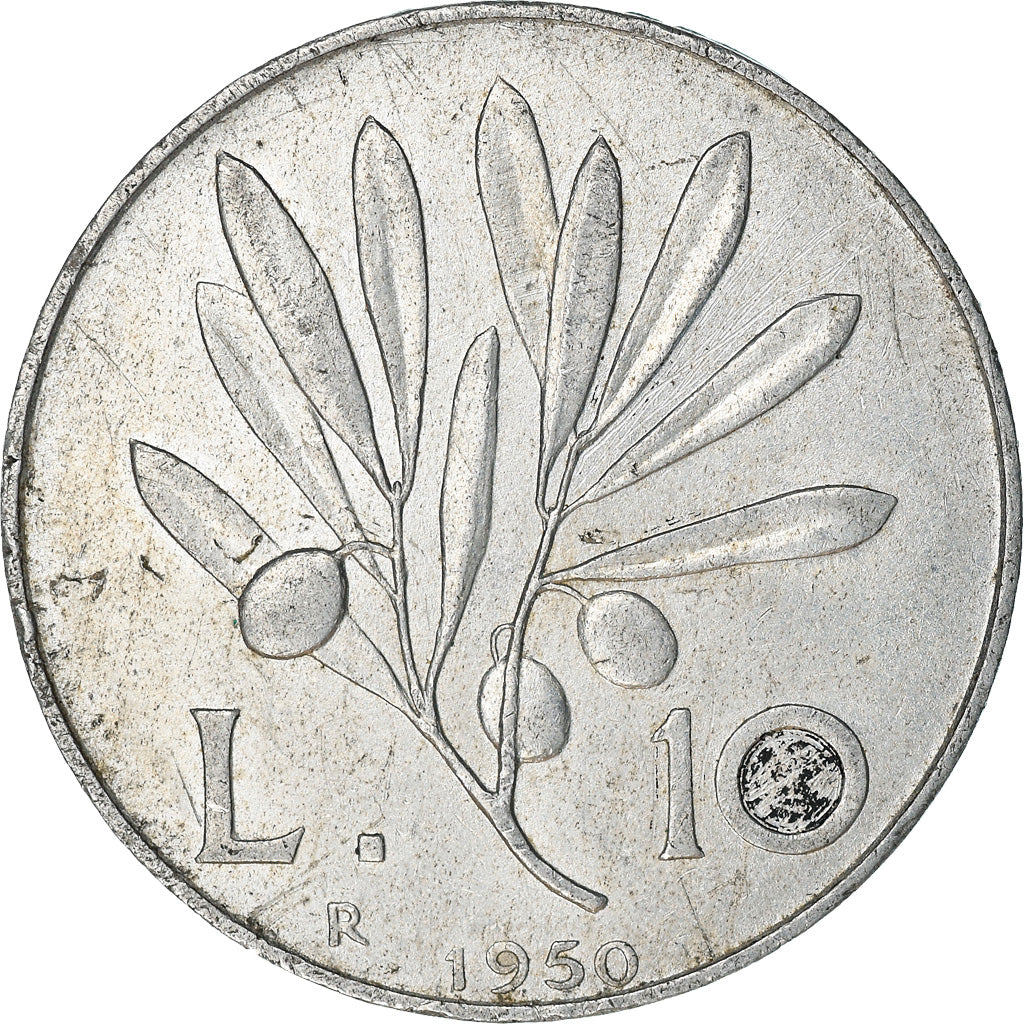 Moeda, Itália, 10 Lire, 1950, Rome, VF(30-35), Alumínio, KM:90