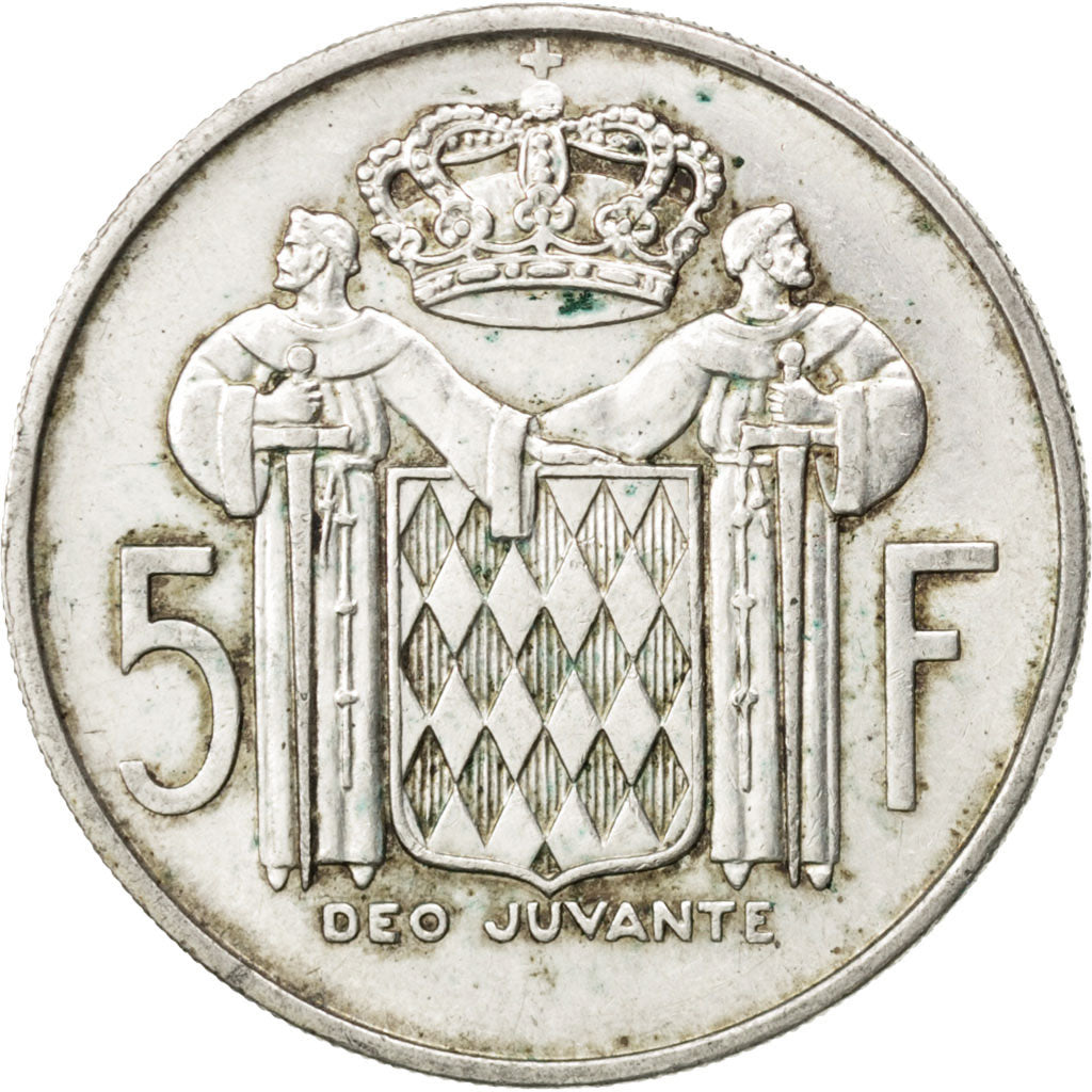 Coin, Monaco, Rainier III, 5 Francs, 1960, AU(50-53), Silver, KM:141