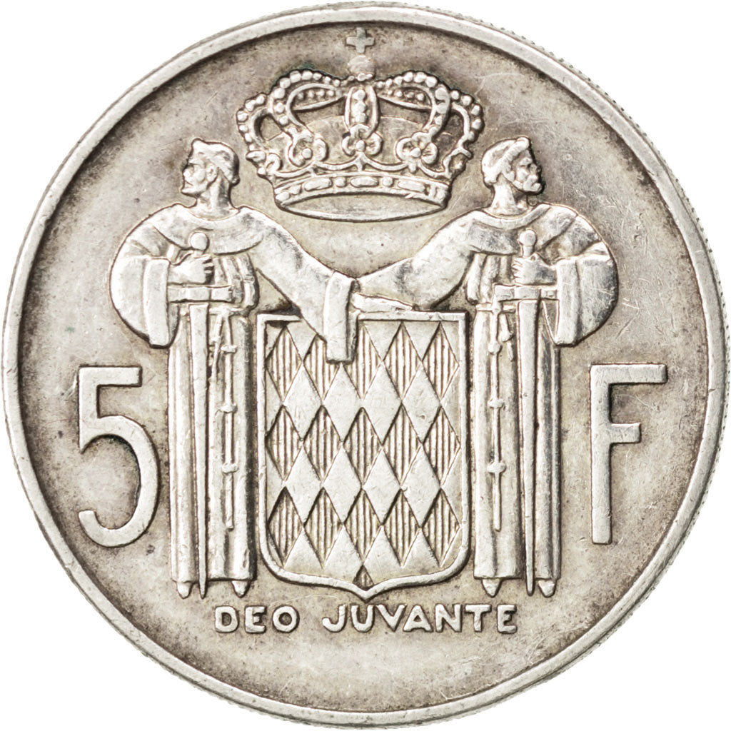 MONACO, 5 Francs, 1966, KM #141, AU(50-53), Silver, Gadoury #152, 12.01