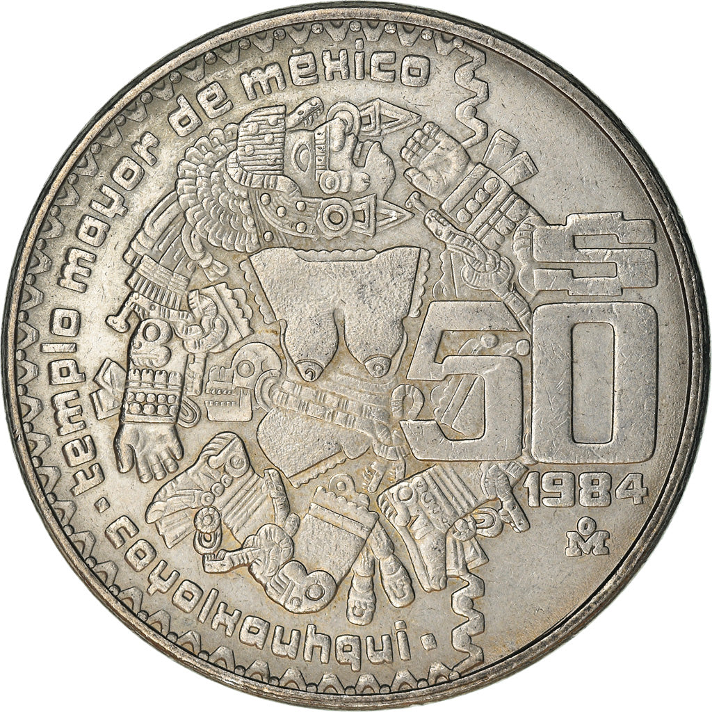 Coin, Mexico, 50 Pesos, 1984, Mexico City, EF(40-45), Copper-nickel, KM:490