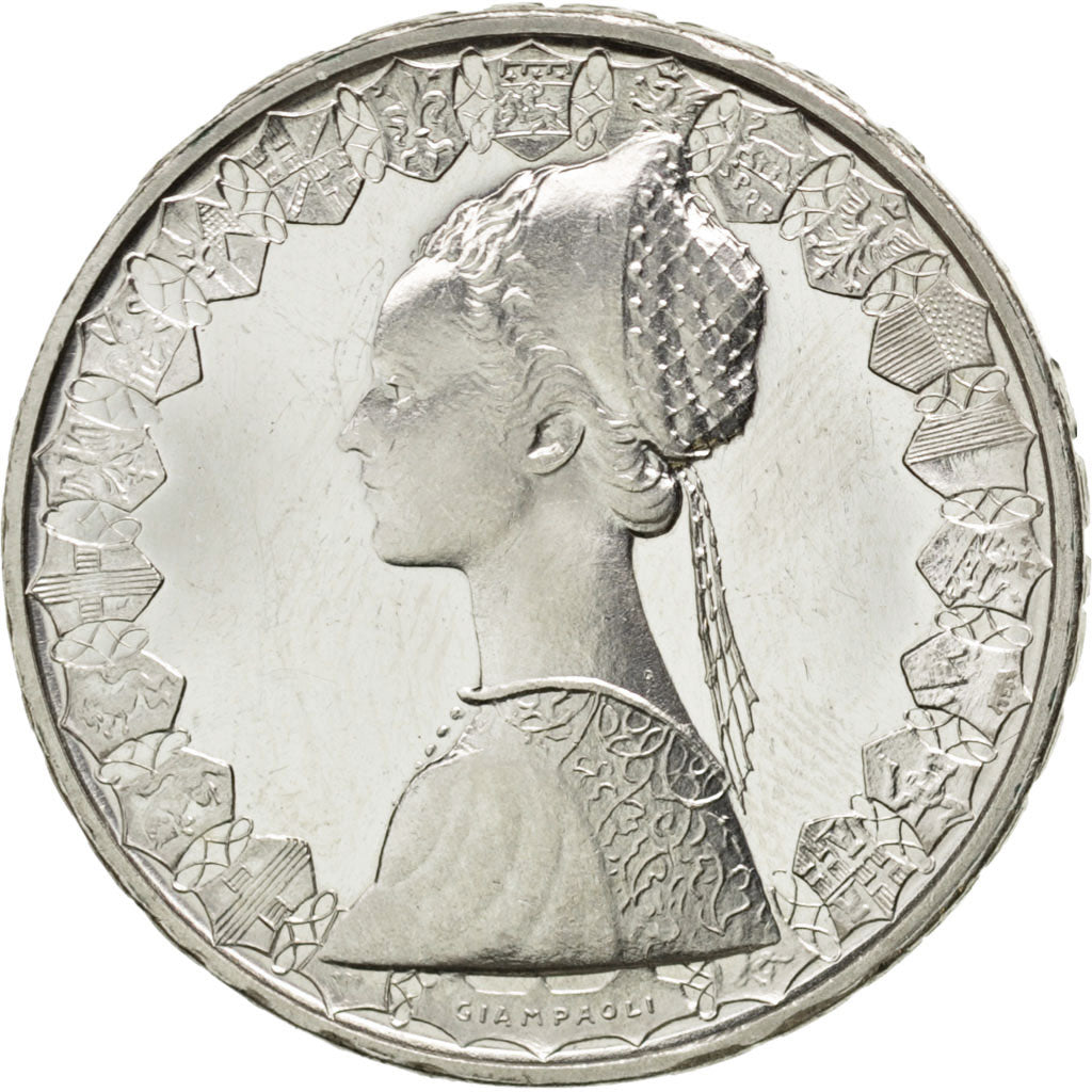 ITALY, 500 Lire, 1958, Rome, KM #98, MS(60-62), Silver, 29.3, 10.99