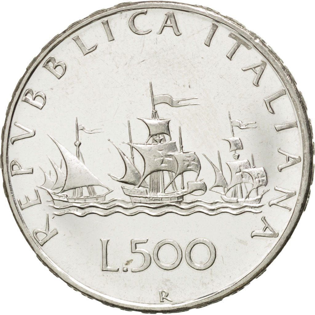 ITALY, 500 Lire, 1958, Rome, KM #98, MS(60-62), Silver, 29.3, 10.99