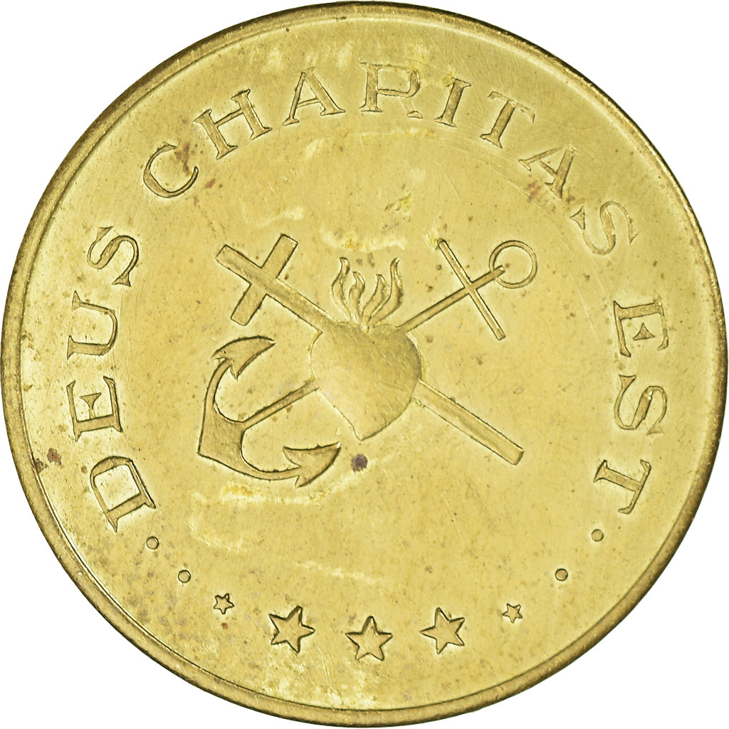 Belgium, Token, Necessity, 5 Francs, Deus Charitas Est, AU(50-53), Brass