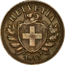 Coin, Switzerland, 2 Rappen, 1933, Bern, EF(40-45), Bronze, KM:4.2a