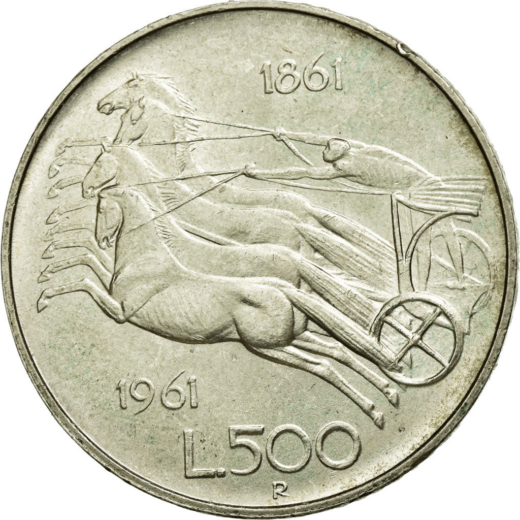 Coin, Italy, 500 Lire, 1961, Rome, MS(60-62), Silver, KM:99