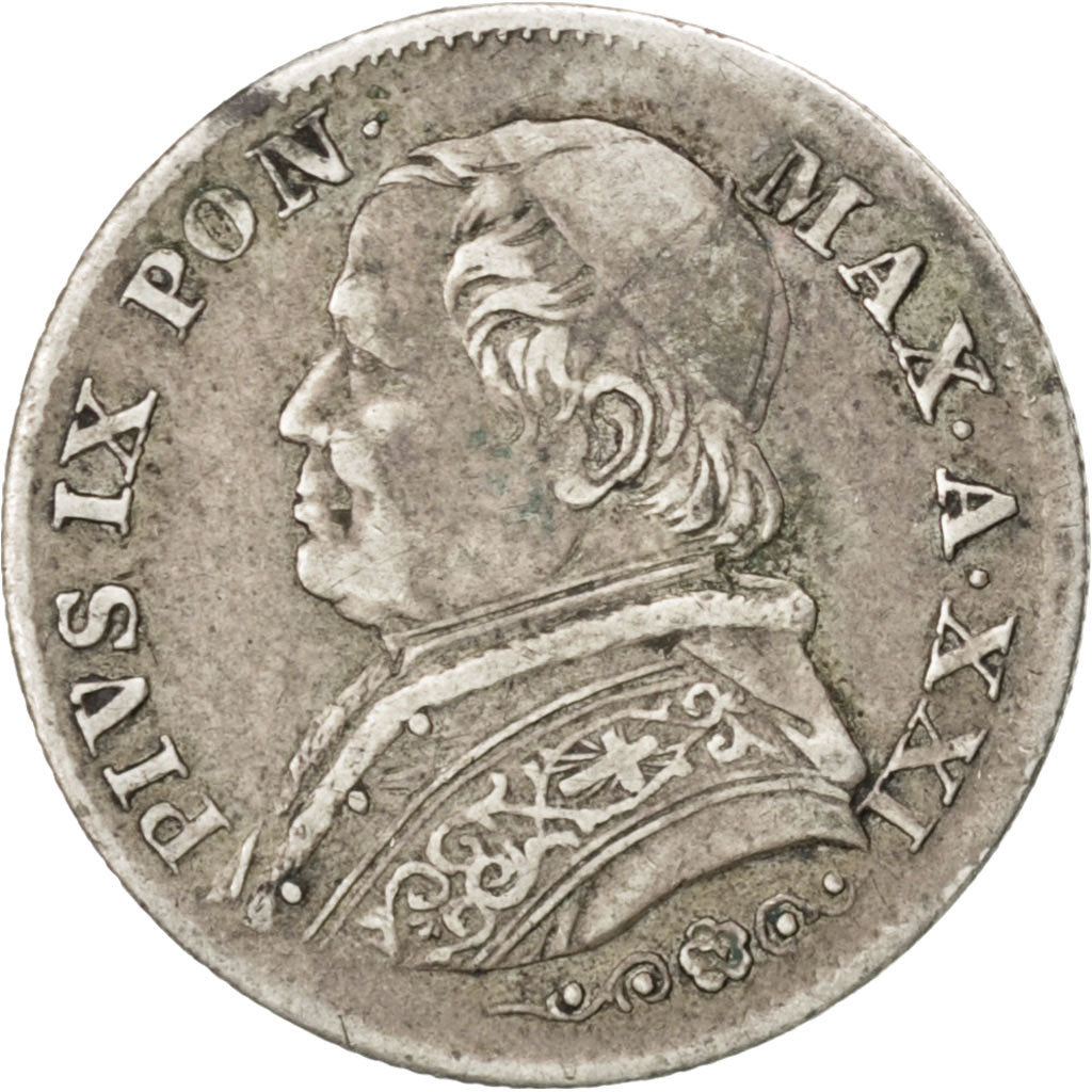Vatican, Pie IX, 5 Soldi 1867 XXI R, KM 1375