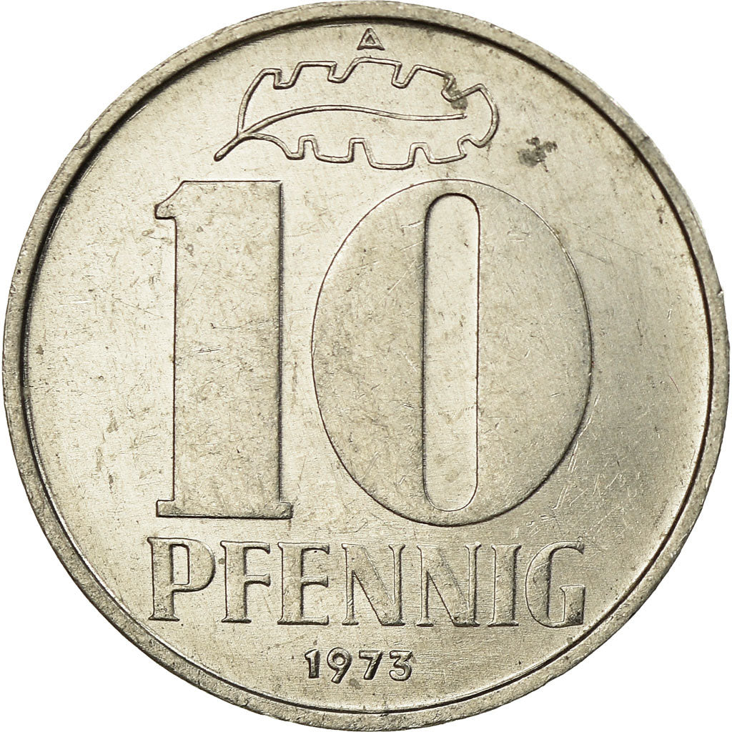 Moneda, REPÚBLICA DEMOCRÁTICA ALEMANA, 10 Pfennig, 1973, Berlin, MBC