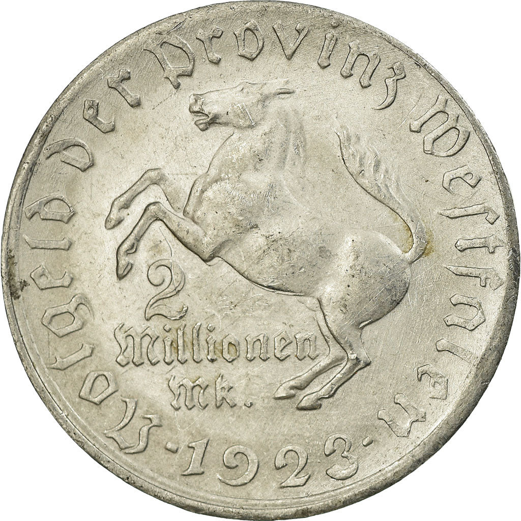 Coin, Germany, 2 Millionen Mark, 1923, EF(40-45), Aluminium