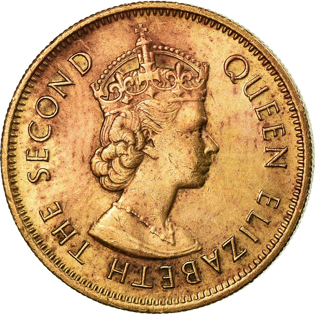 Moeda, Hong Kong, Elizabeth II, 10 Cents, 1978, AU(55-58), Níquel-Latão