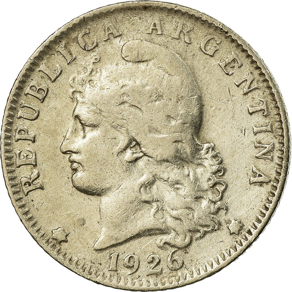 Coin, Argentina, 20 Centavos, 1926, VF(30-35), Copper-nickel, KM:36
