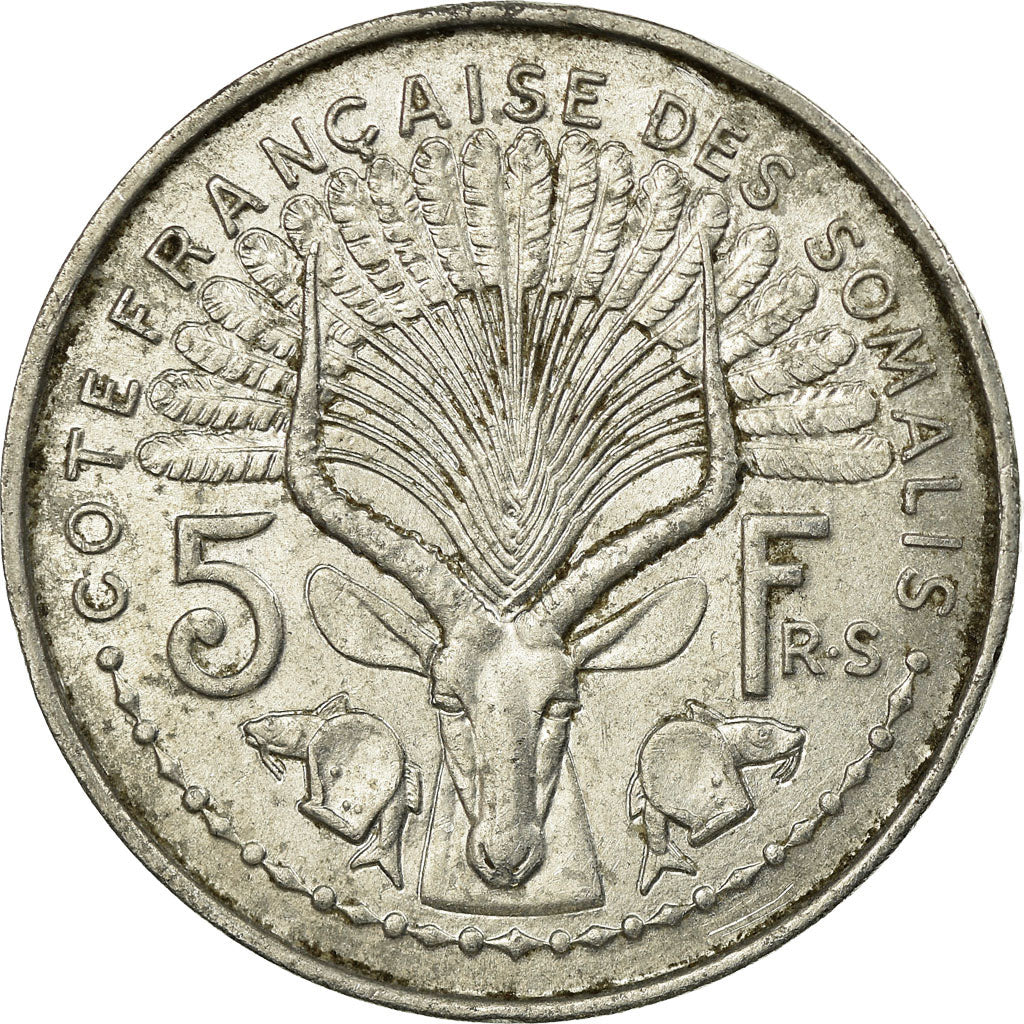 Coin, French Somaliland, 5 Francs, 1959, Paris, EF(40-45), Aluminum, KM:10