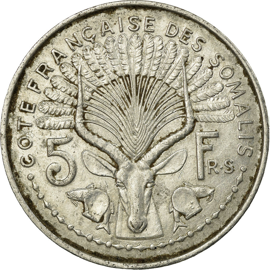 Coin, French Somaliland, 5 Francs, 1959, Paris, EF(40-45), Aluminum, KM:10