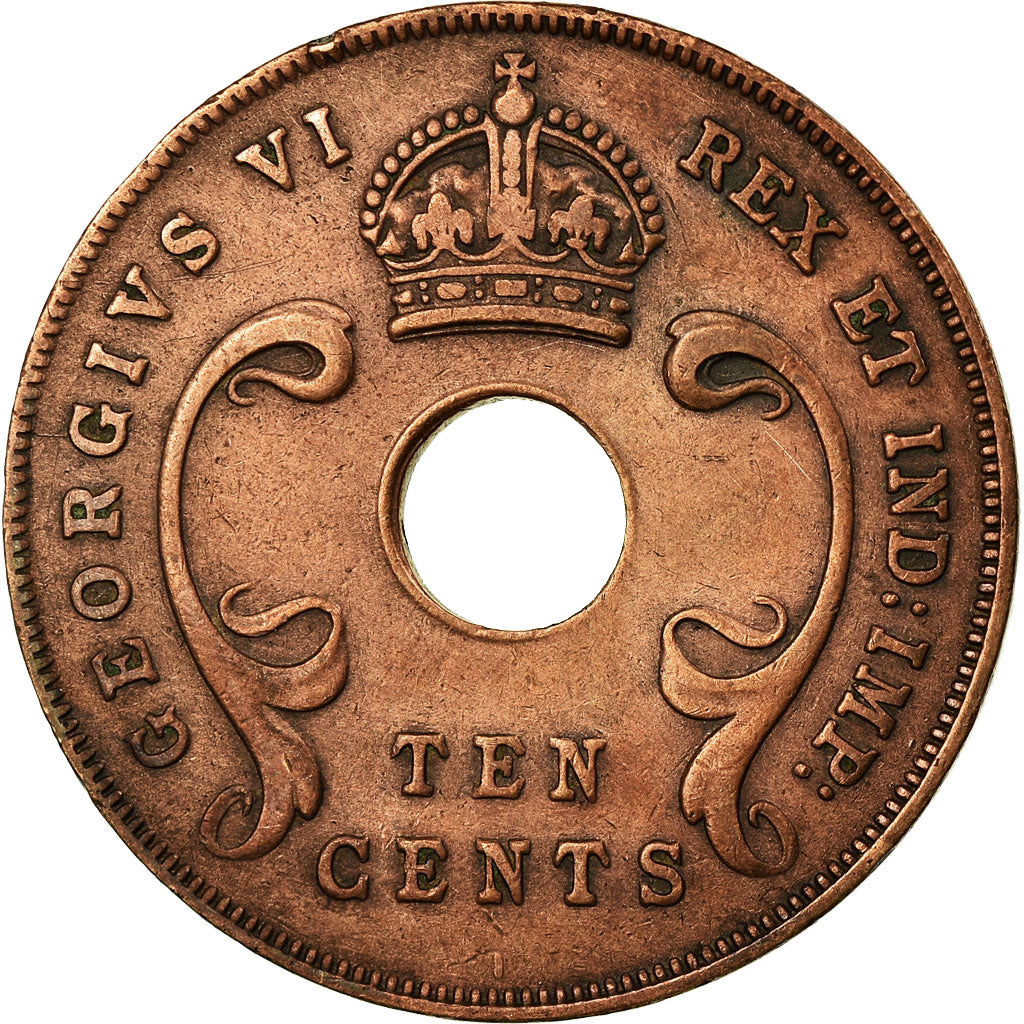 Moneta, AFRYKA WSCHODNIA, George VI, 10 Cents, 1941, EF(40-45), Bronze, KM:26.1