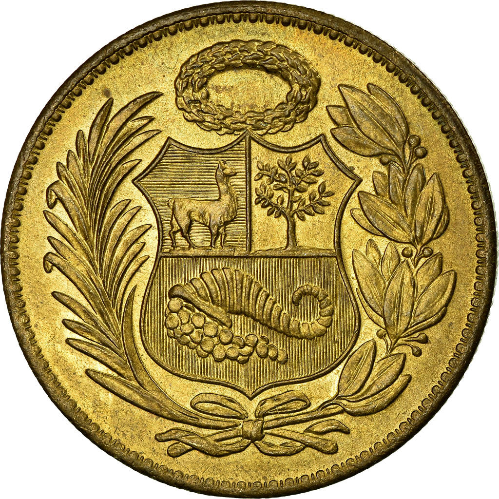 Coin, Peru, Sol, 1961, Lima, AU(55-58), Brass, KM:222