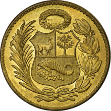 Coin, Peru, Sol, 1961, Lima, AU(55-58), Brass, KM:222