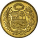 Coin, Peru, Sol, 1961, Lima, AU(55-58), Brass, KM:222