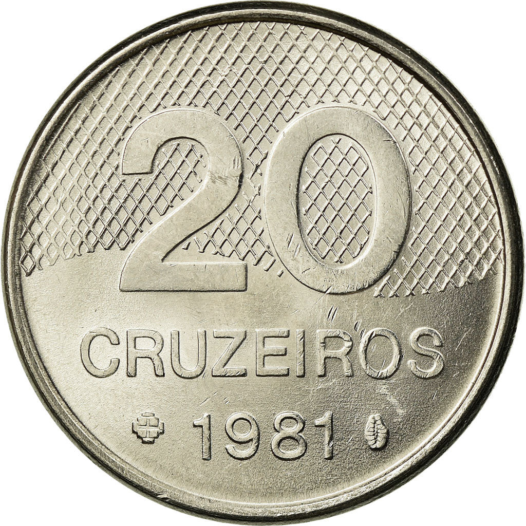 Munten, Brazilië, 20 Cruzeiros, 1981, PR, Stainless Steel, KM:593.1