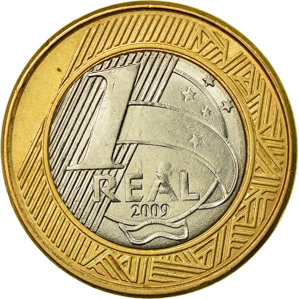 Coin, Brazil, Real, 2009, Rio de Janeiro, AU(55-58), Bi-Metallic, KM:652a