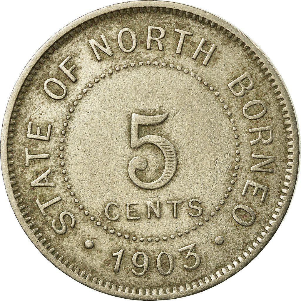 Coin, BRITISH NORTH BORNEO, 5 Cents, 1903, Heaton, Birmingham, EF(40-45)