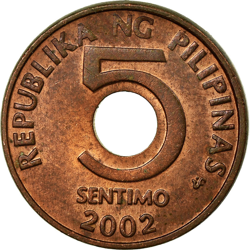 Münze, Philippinen, 5 Sentimos, 2002, SS, Copper Plated Steel, KM:268