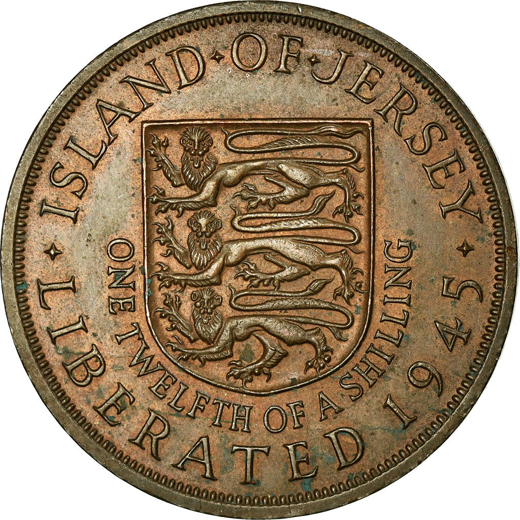 Coin, Jersey, George VI, 1/12 Shilling, 1945, EF(40-45), Bronze, KM:19