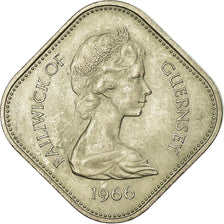 Coin, Guernsey, Elizabeth II, 10 Shilling, 1966, AU(55-58), Copper-nickel, KM:19