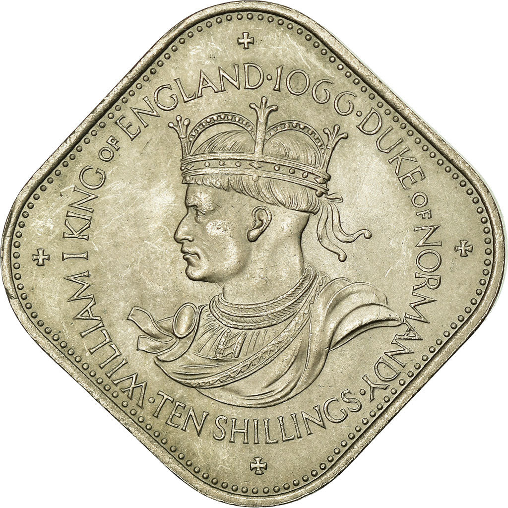Coin, Guernsey, Elizabeth II, 10 Shilling, 1966, AU(55-58), Copper-nickel, KM:19