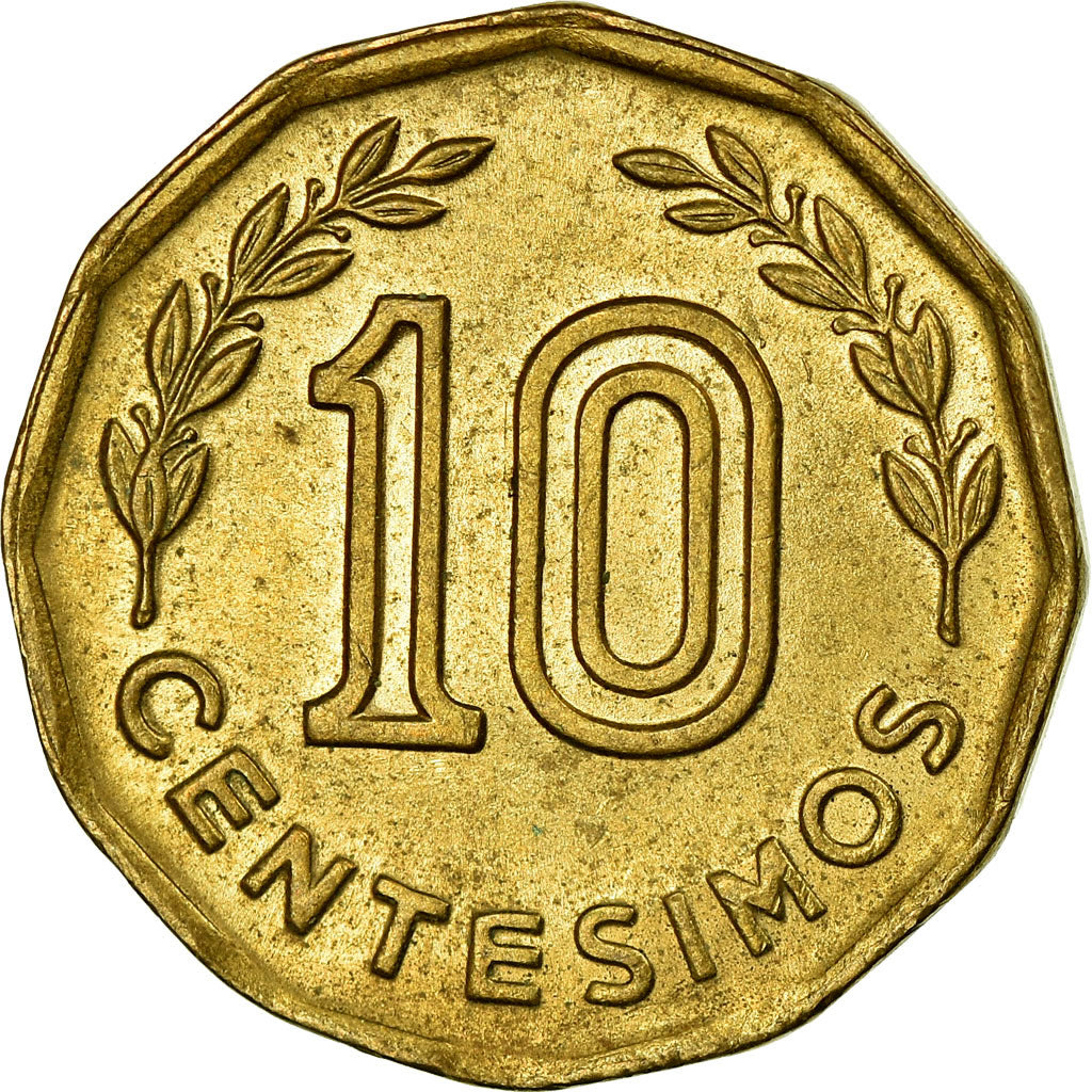 Coin, Uruguay, 10 Centesimos, 1981, Santiago, EF(40-45), Aluminum-Bronze, KM:66