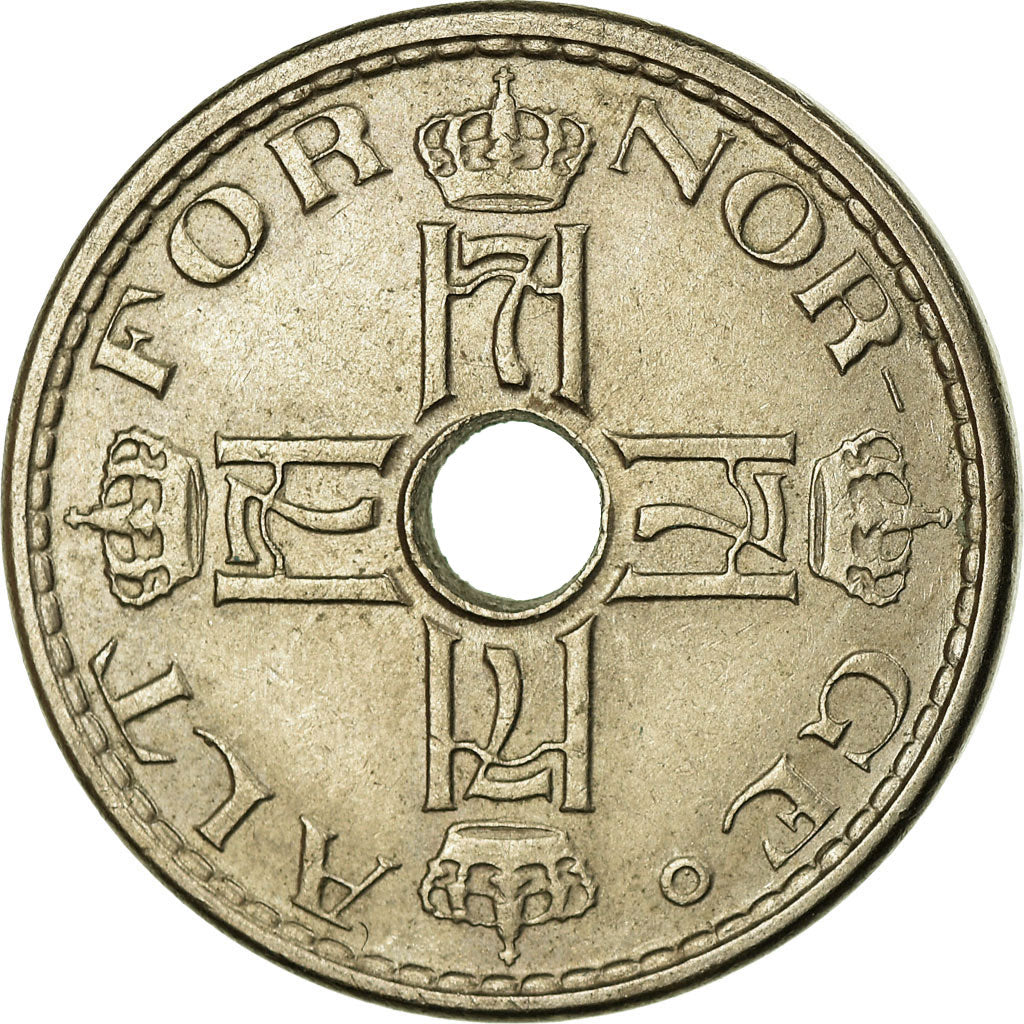 Coin, Norway, Haakon VII, 50 Öre, 1939, EF(40-45), Copper-nickel, KM:386