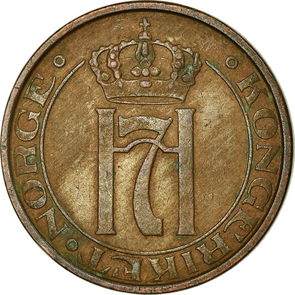 Munten, Noorwegen, Haakon VII, 5 Öre, 1941, Kongsberg, ZF, Bronze, KM:368