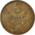 Moneda, Noruega, Haakon VII, 5 Öre, 1941, Kongsberg, MBC, Bronce, KM:368
