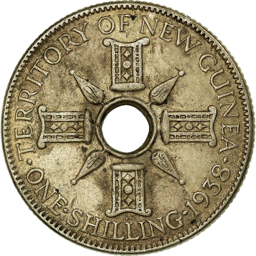 Moneta, NOWA GWINEA, Shilling, 1938, EF(40-45), Srebro, KM:8