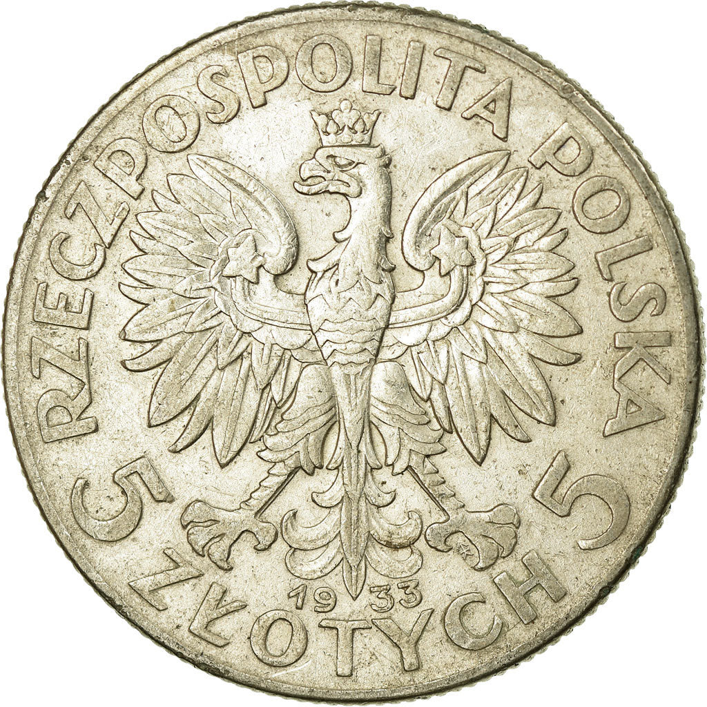 Moneta, Polonia, 5 Zlotych, 1933, Warsaw, BB, Argento, KM:21
