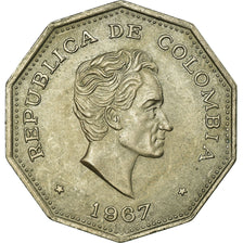 Coin, Colombia, Peso, 1967, EF(40-45), Copper-nickel, KM:229