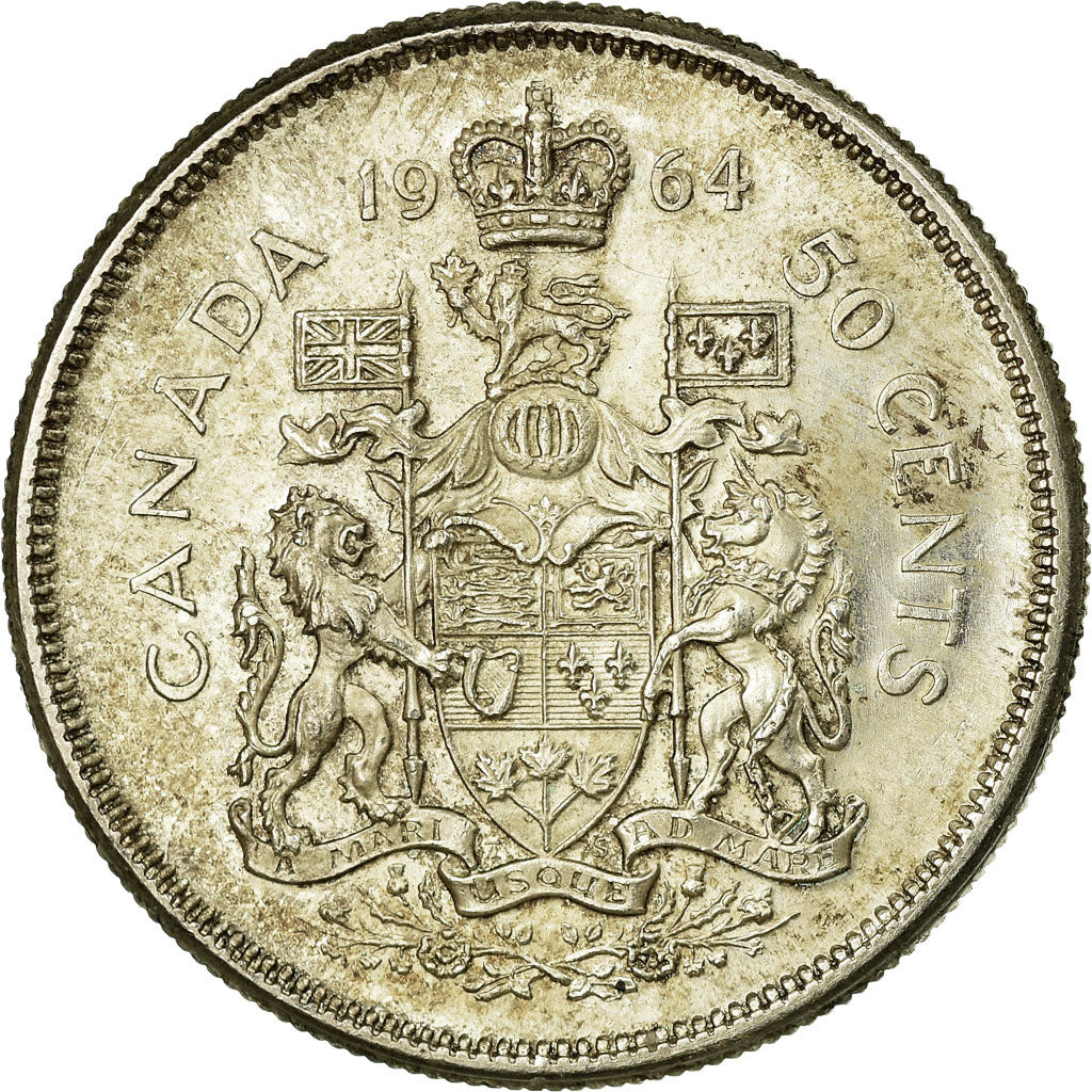 Coin, Canada, Elizabeth II, 50 Cents, 1964, Royal Canadian Mint, Ottawa
