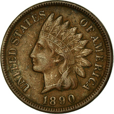 Coin, United States, Indian Head Cent, Cent, 1890, U.S. Mint, Philadelphia
