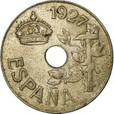 Coin, Spain, Alfonso XIII, 25 Centimos, 1927, Madrid, EF(40-45), Copper-nickel