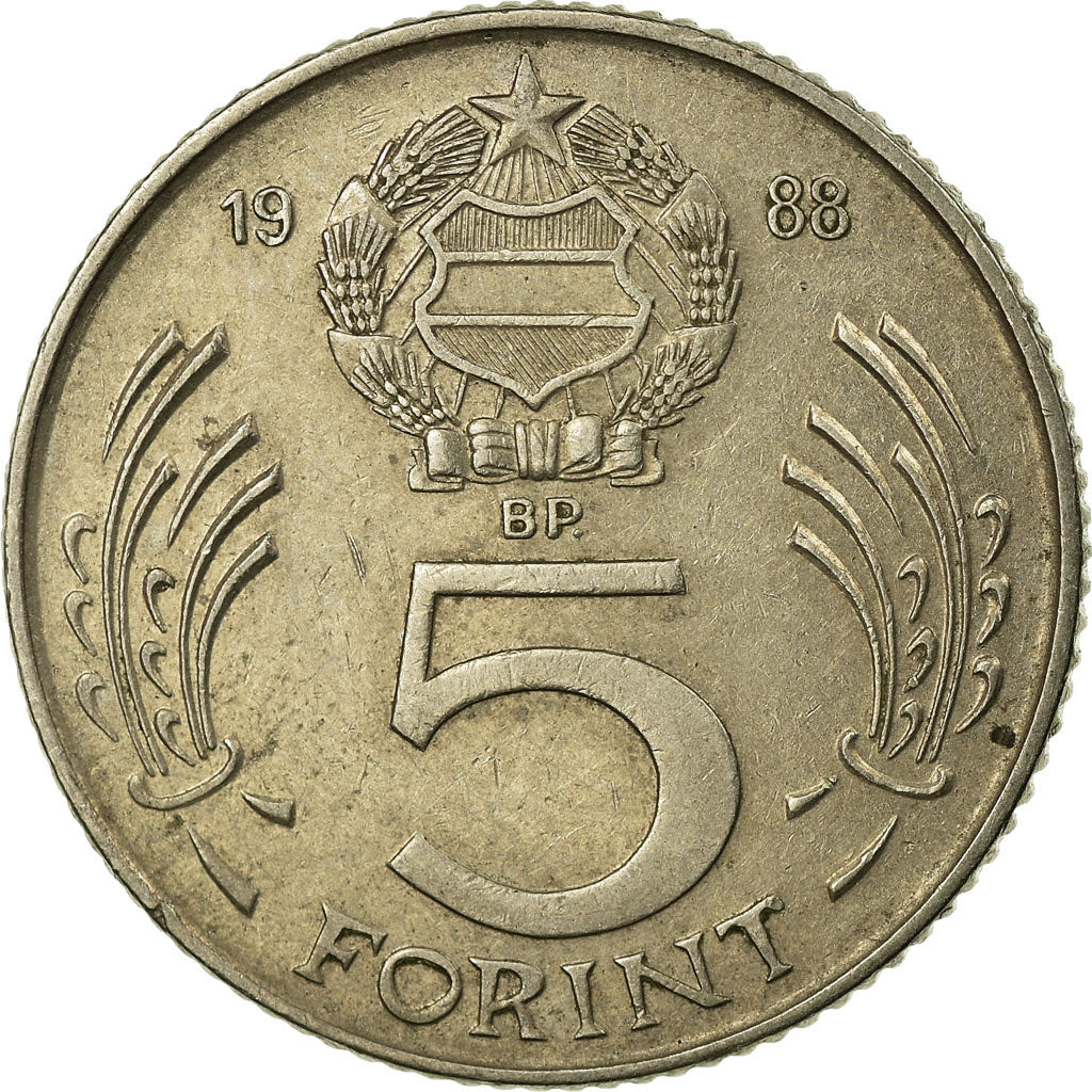 Moeda, Hungria, 5 Forint, 1988, EF(40-45), Cobre-níquel, KM:635