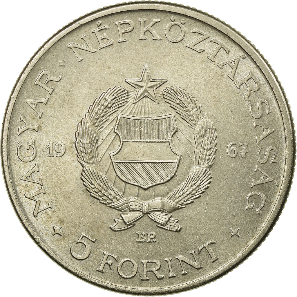 Coin, Hungary, 5 Forint, 1967, Budapest, EF(40-45), Copper-nickel, KM:576