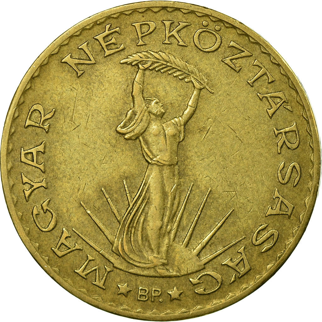 Munten, Hongarije, 10 Forint, 1986, ZF, Aluminum-Bronze, KM:636