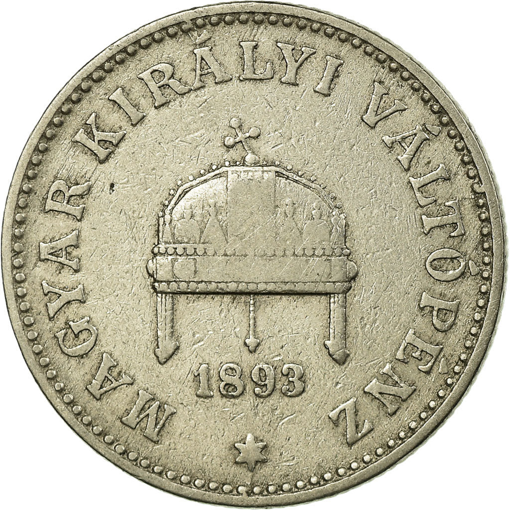 Moeda, Hungria, Franz Joseph I, 20 Fillér, 1893, Kormoczbanya, EF(40-45)
