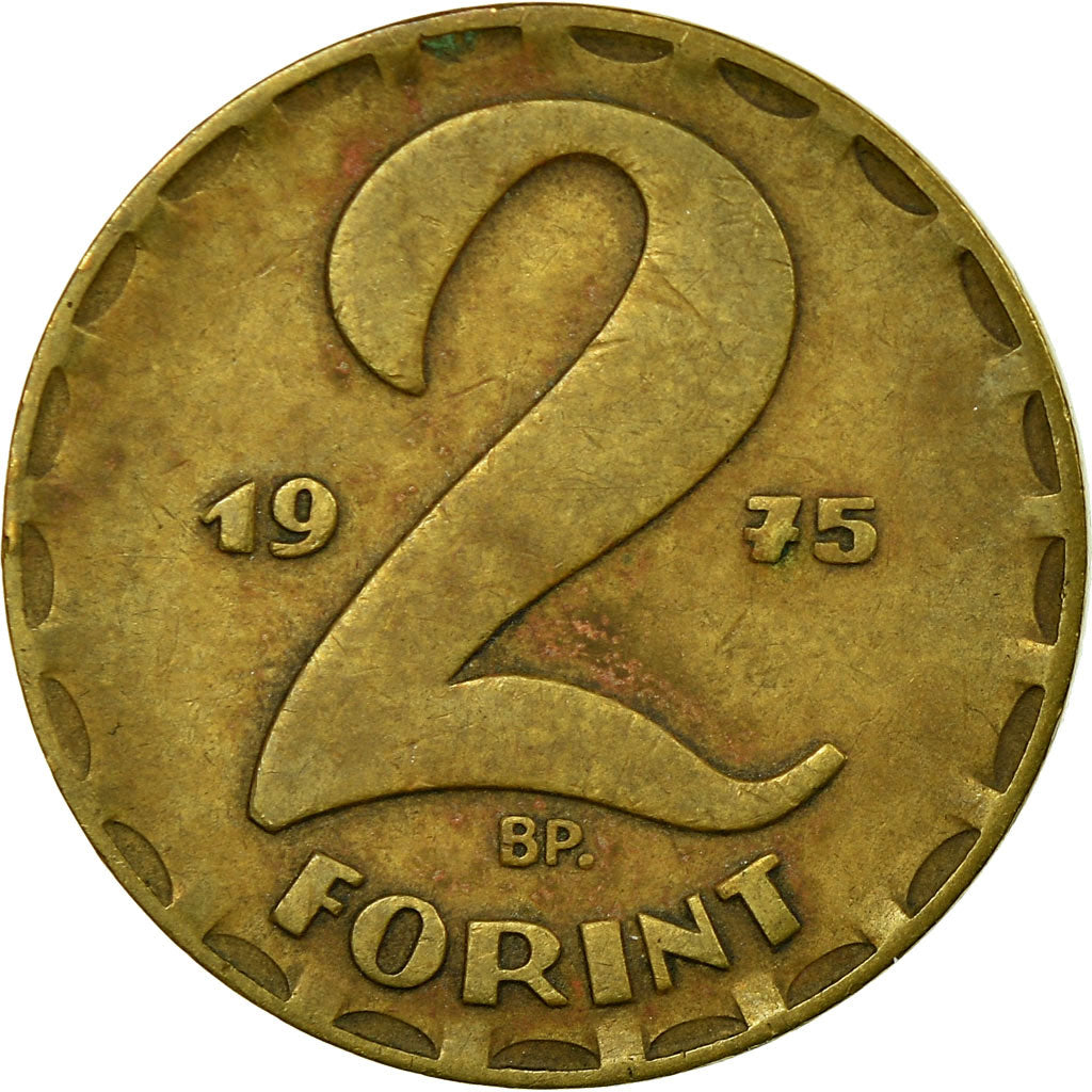 Moeda, Hungria, 2 Forint, 1975, EF(40-45), Latão, KM:591
