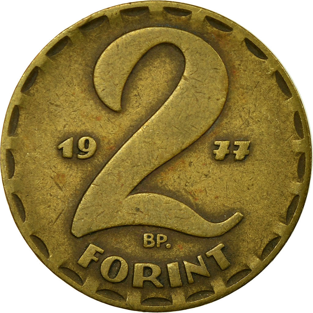 Münze, Ungarn, 2 Forint, 1977, SS, Messing, KM:591