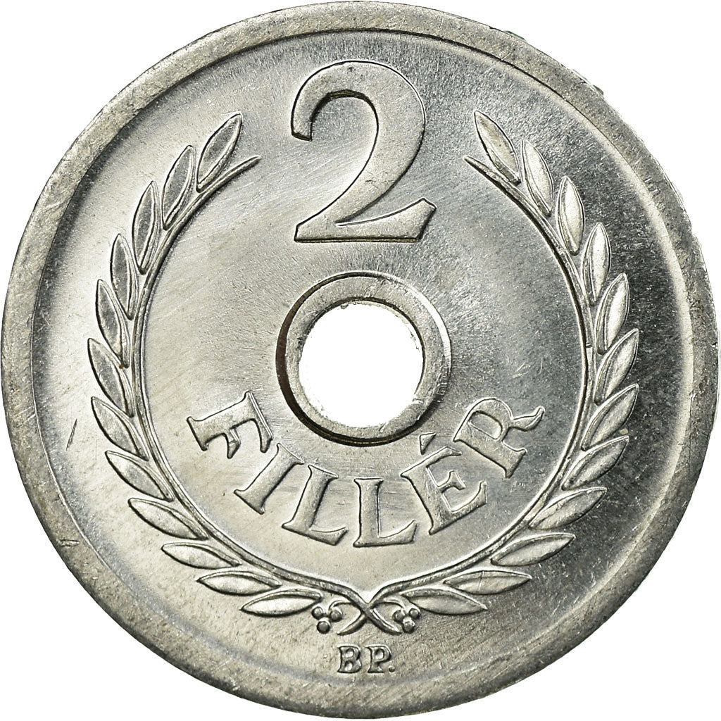 Coin, Hungary, 2 Filler, 1990, Budapest, AU(55-58), Aluminum, KM:673