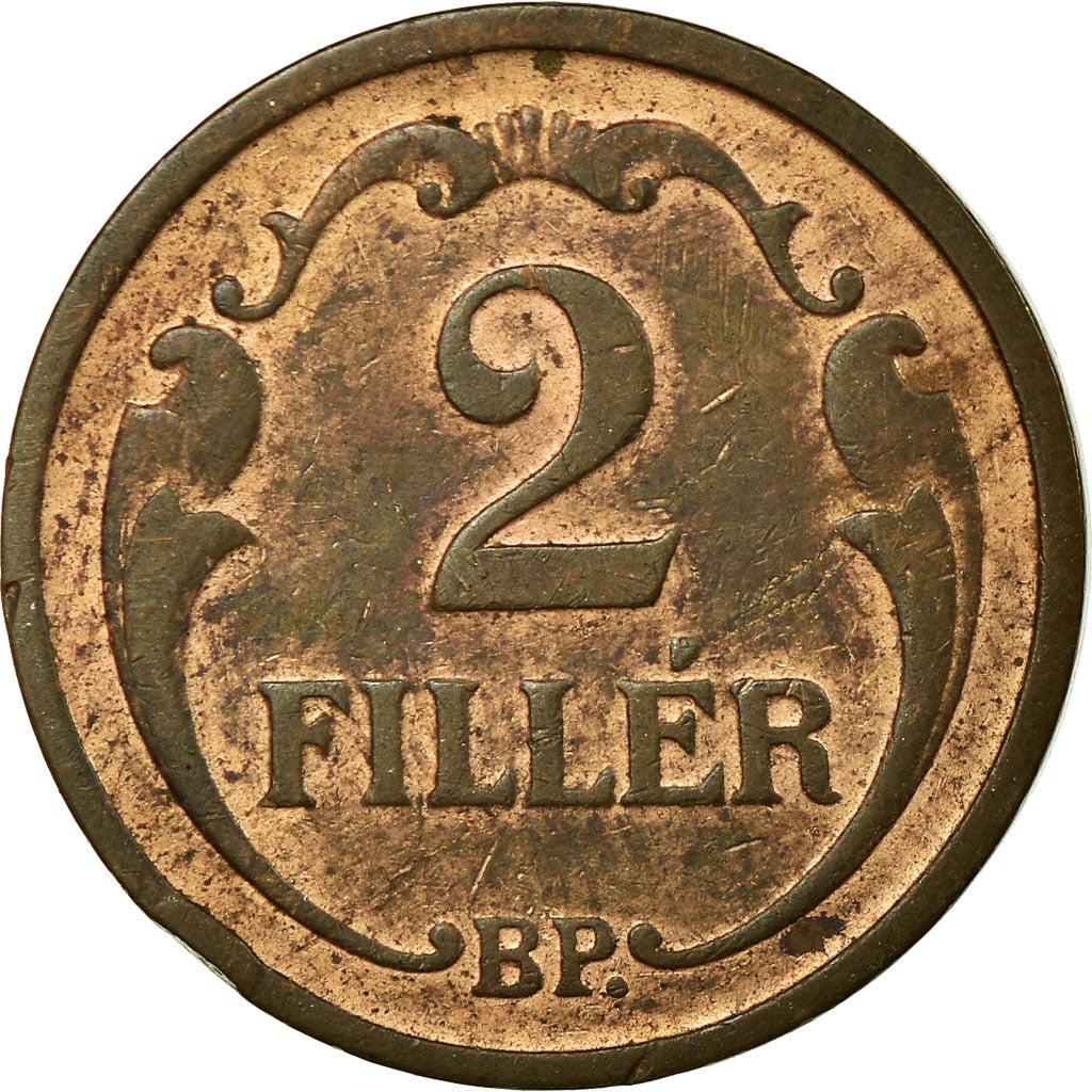 Coin, Hungary, 2 Filler, 1927, Budapest, EF(40-45), Bronze, KM:506